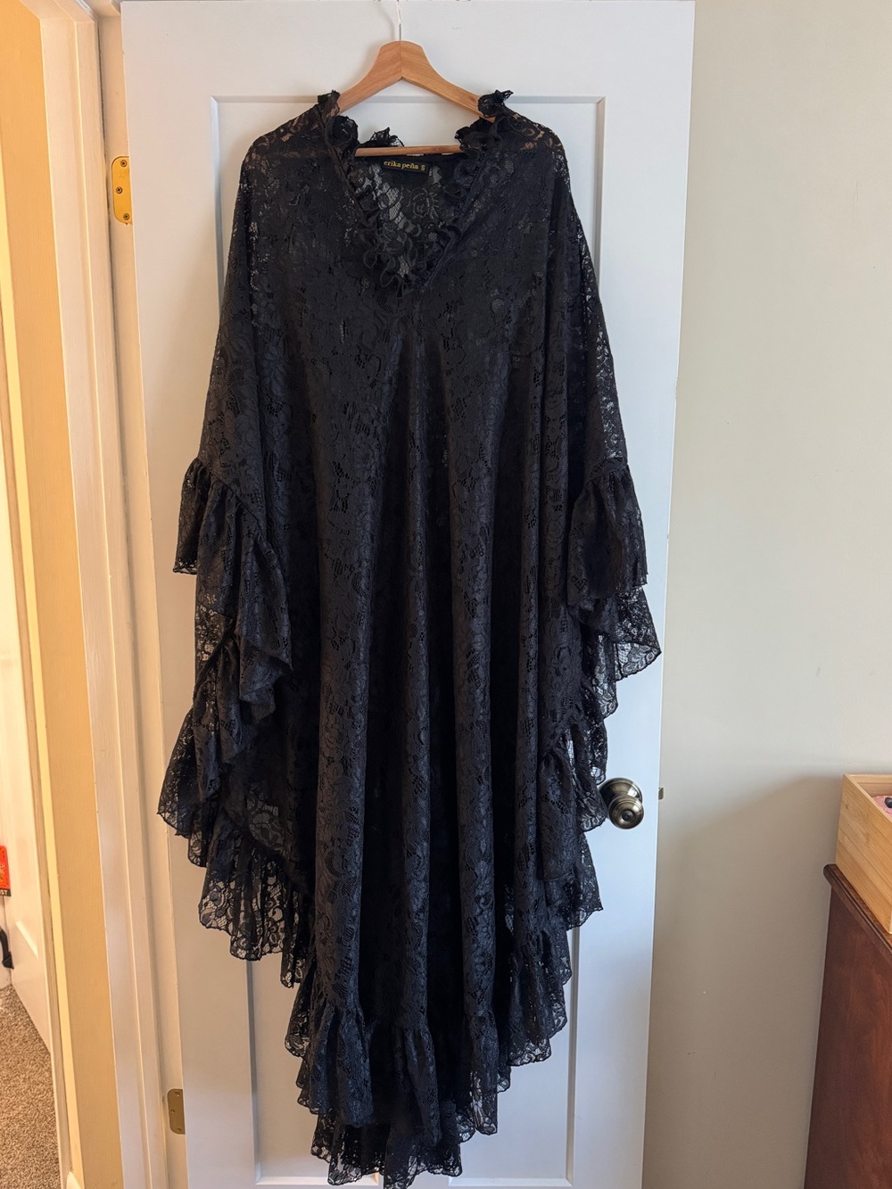 Black Lace Stevie Nicks Kaftan Dress - Picture 3 of 9
